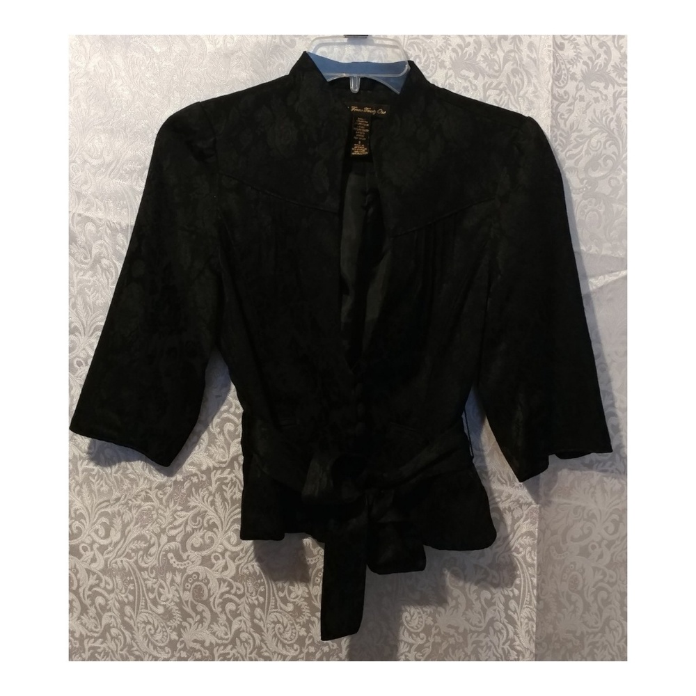 Women's Forever Twenty One Brocade Black Jacket